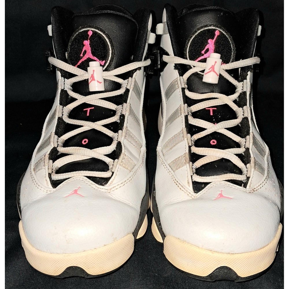 Jordan Six Rings "Pink Flash" 7Y, Girls, White, Black and Pink, Lightly Used